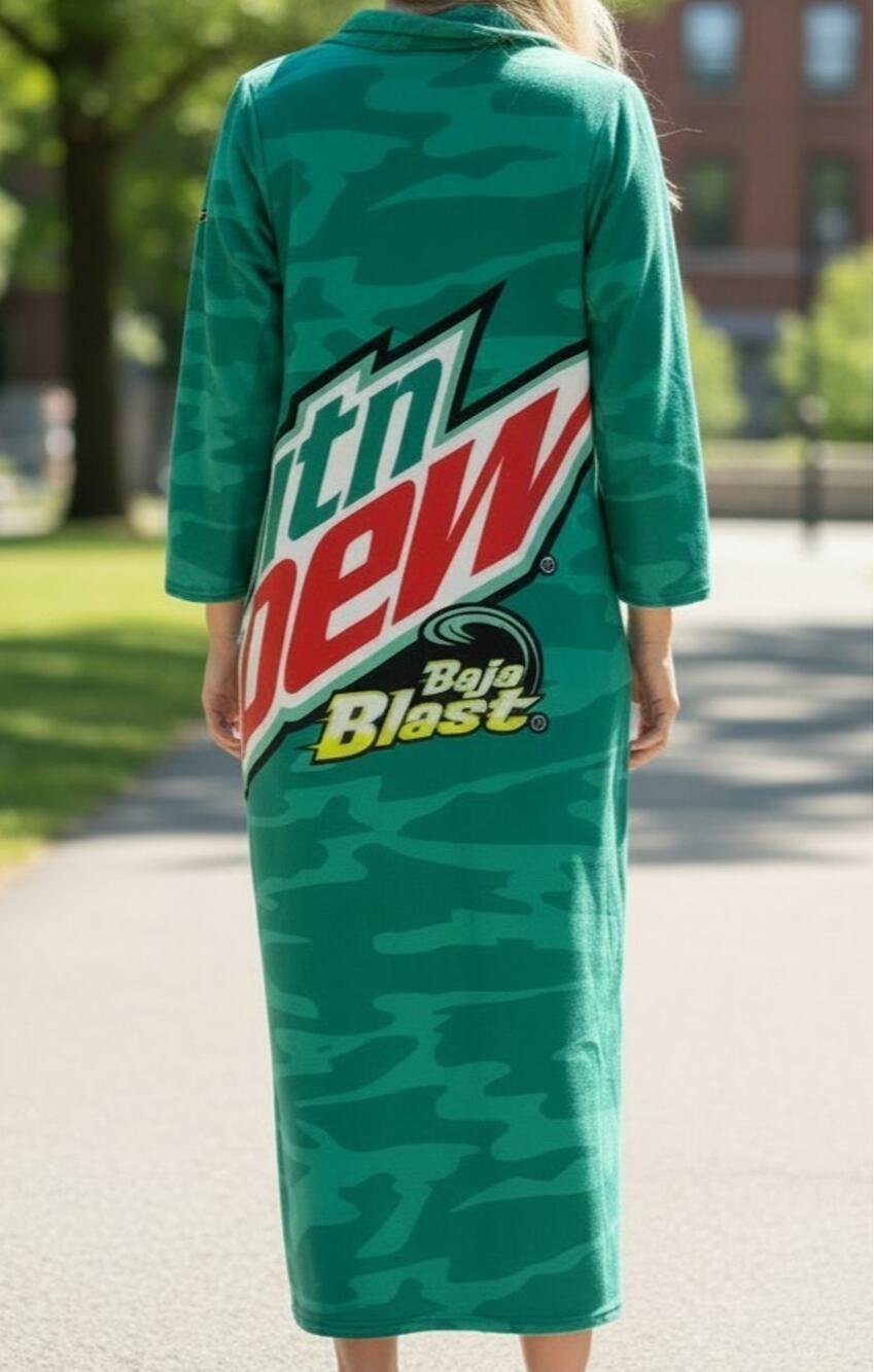 Snuggie Mountain Dew Baja Blast Wearable Fleece Blanket with Sleeves Soft